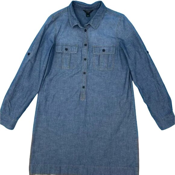 J. Crew Denim Shirt Mini Dress Women's Size XS Excellent VERY gently used condit - Picture 4 of 6